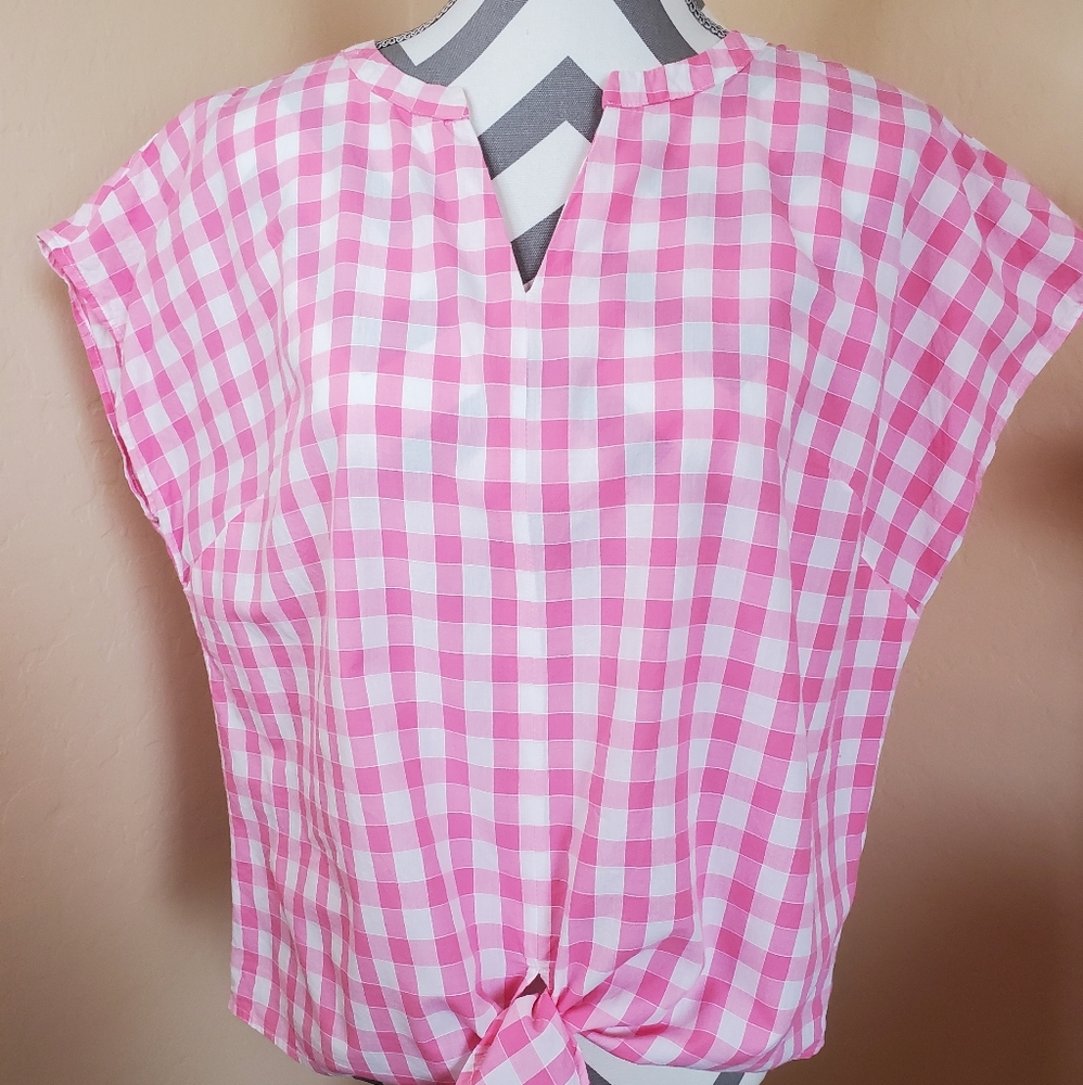 Talbots Pink Gingham Top